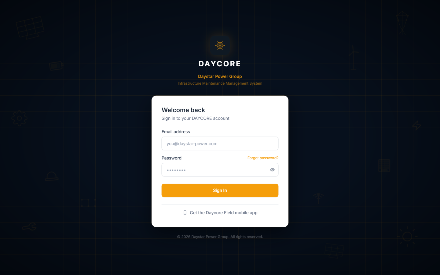 Screenshot: Open the sign-in page